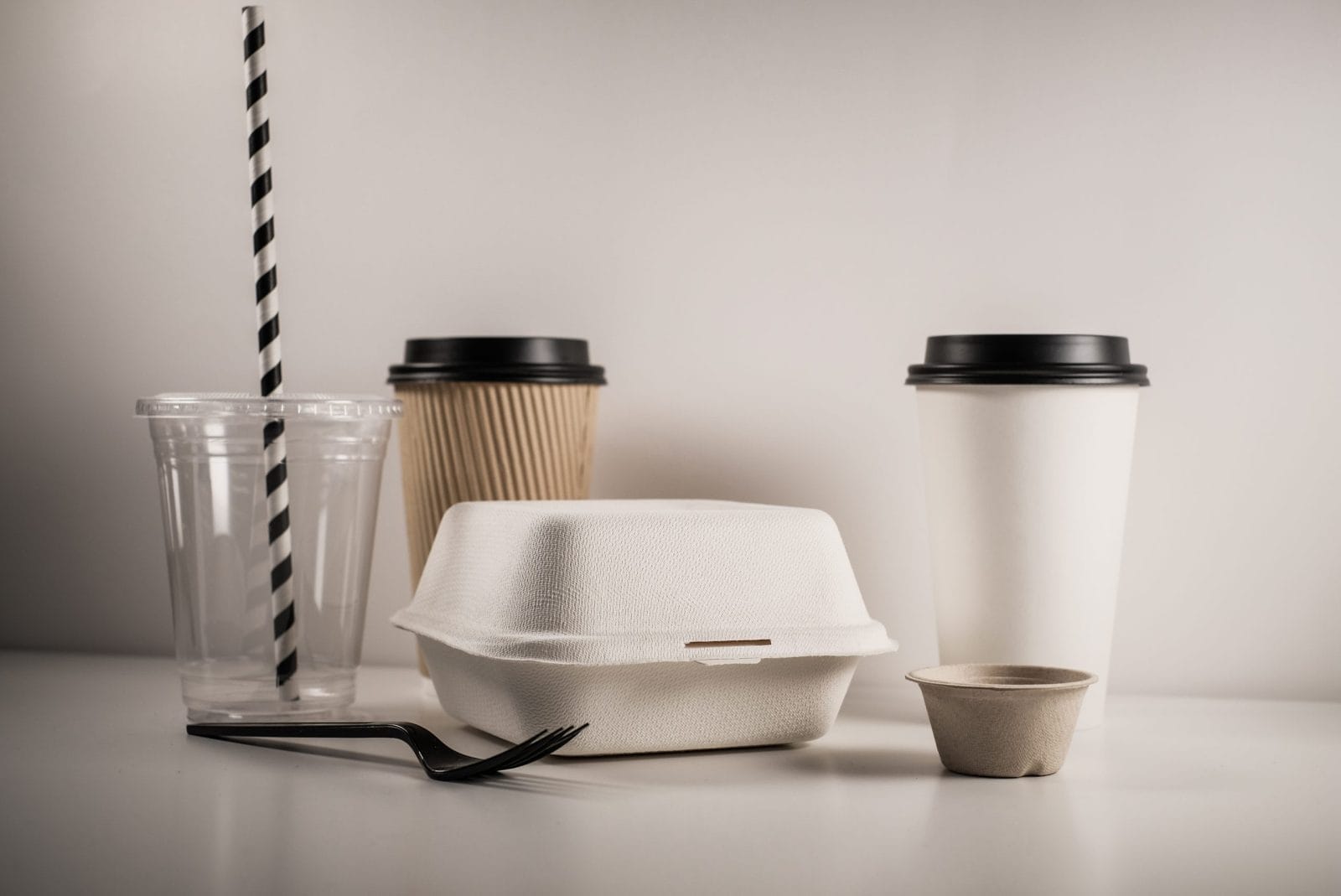 biodegradable box package to go food snack coffee
