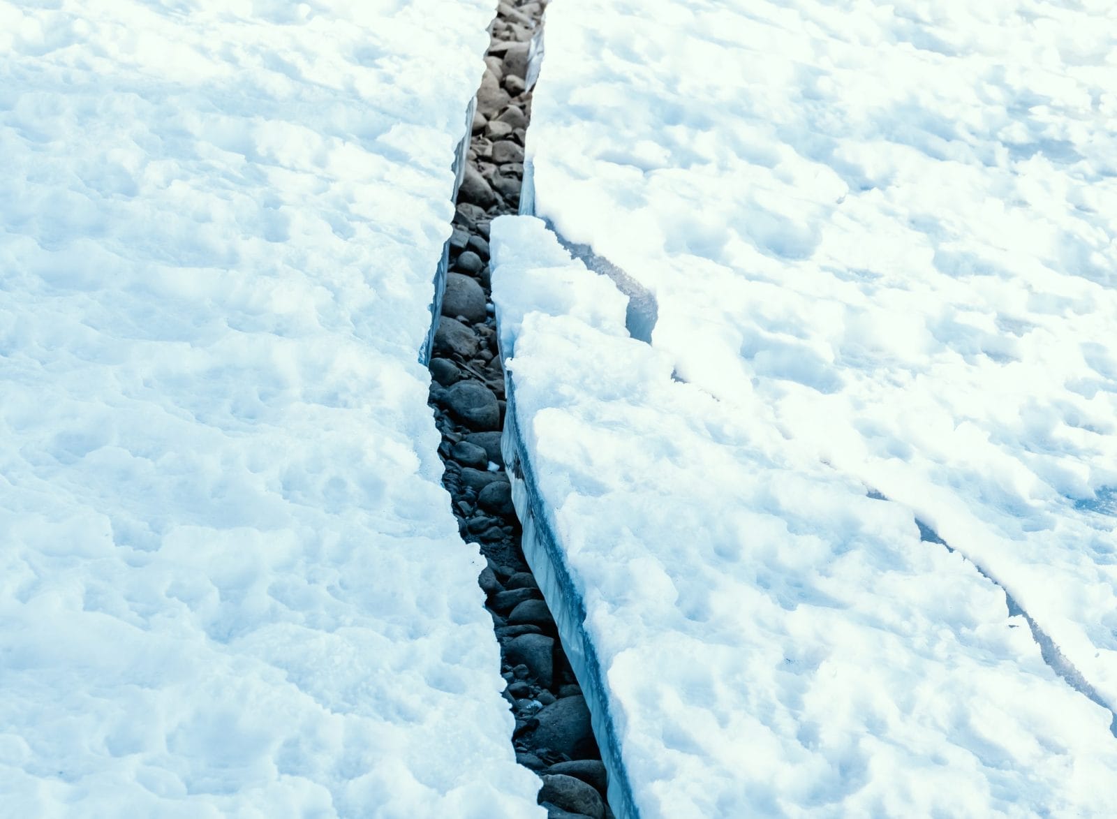 Large crack in permafrost ice