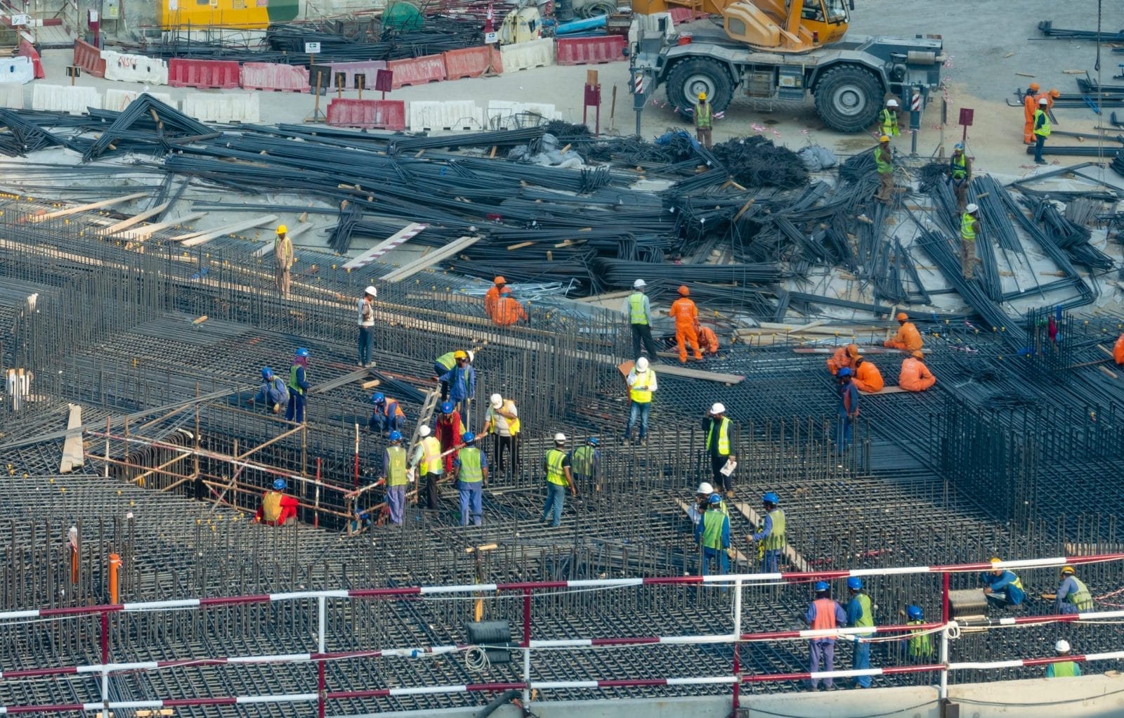 Workers at a construction site