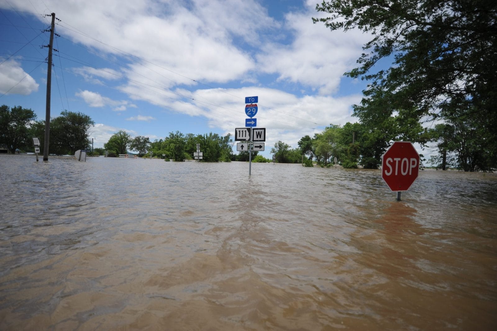 Flooded roadway
