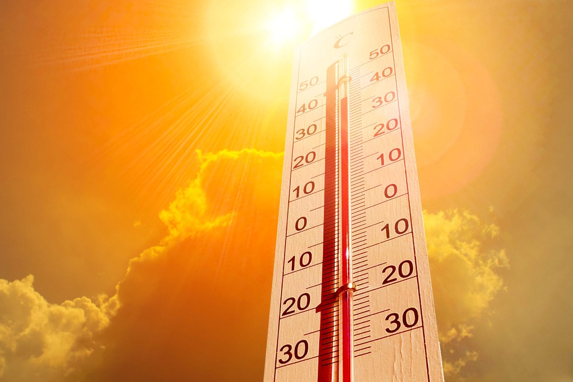 Thermometer next to the sun