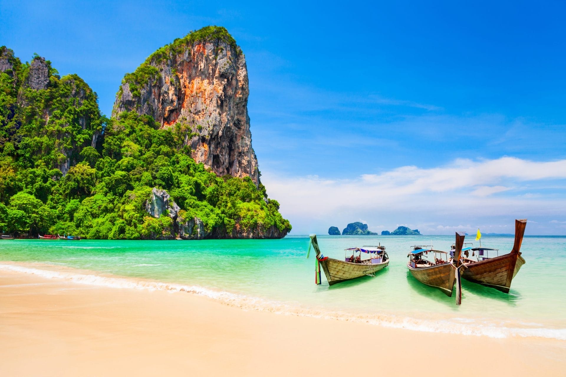 Boats on a beach in Thailand