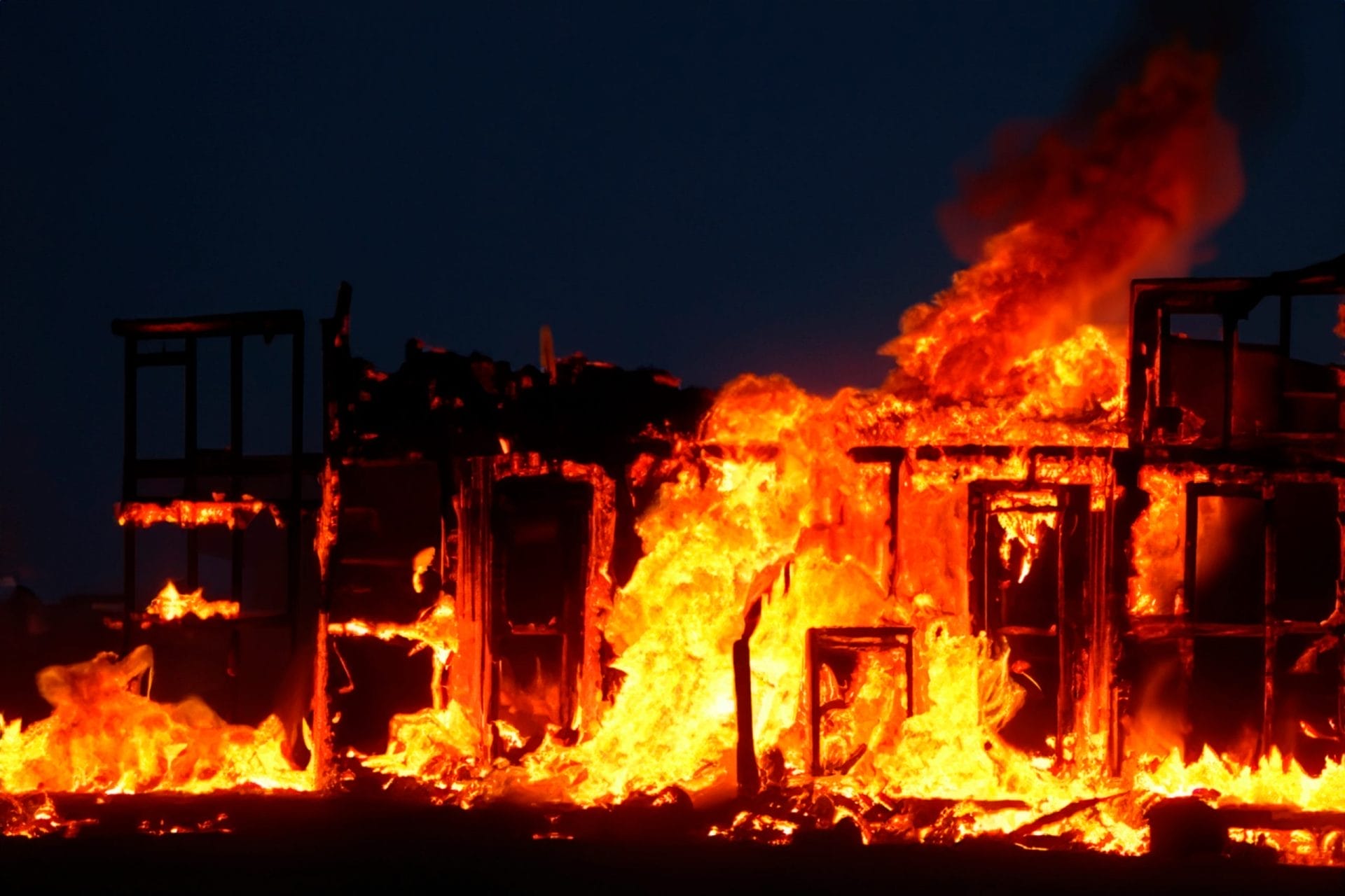 Building on fire