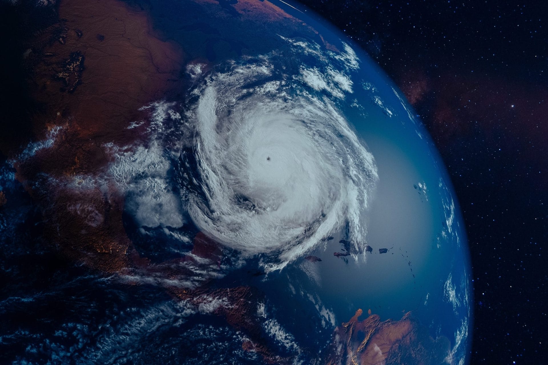 Satellite view of hurricane