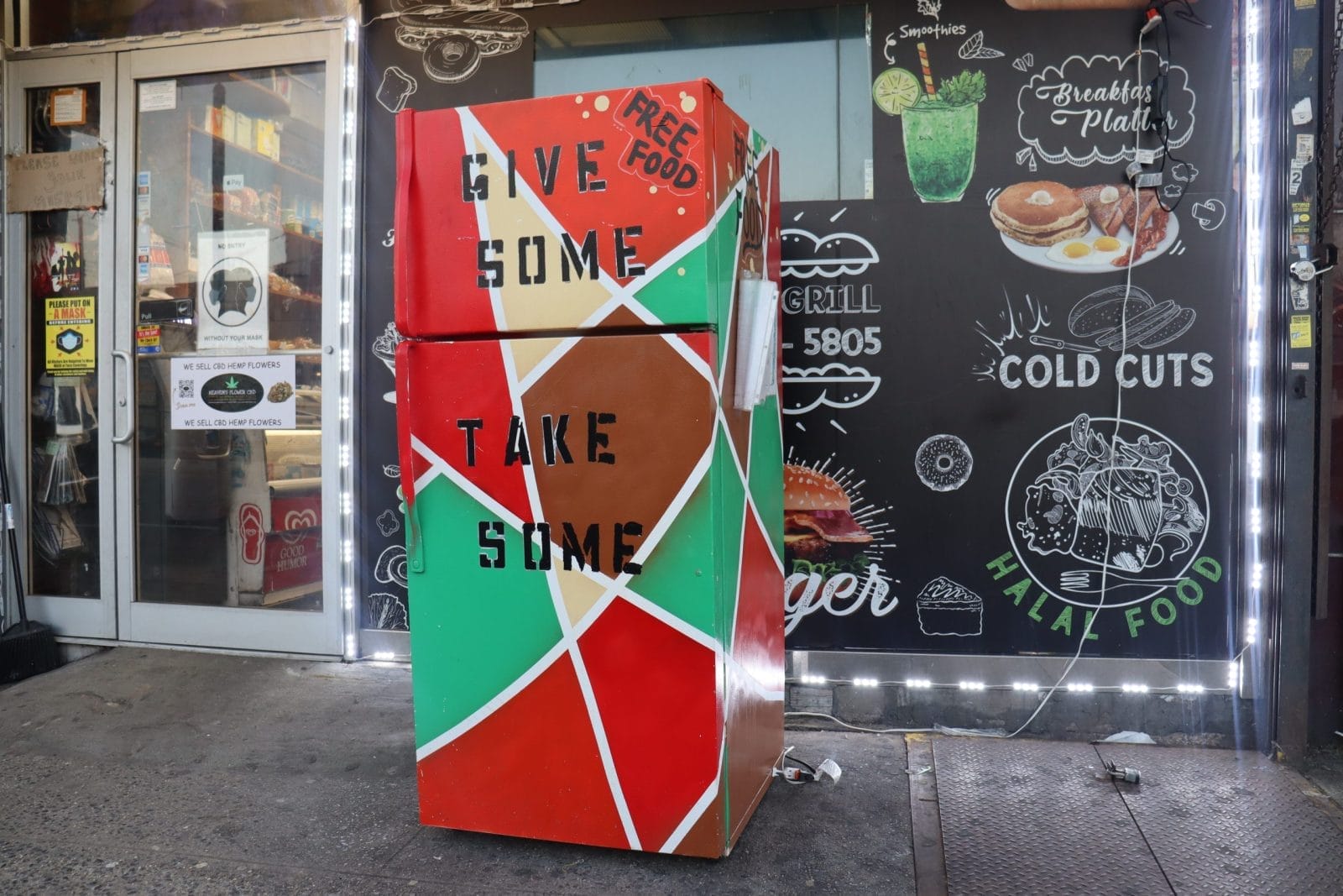 Community fridge in Queens NYC. Community fridges ingenious solution food waste
