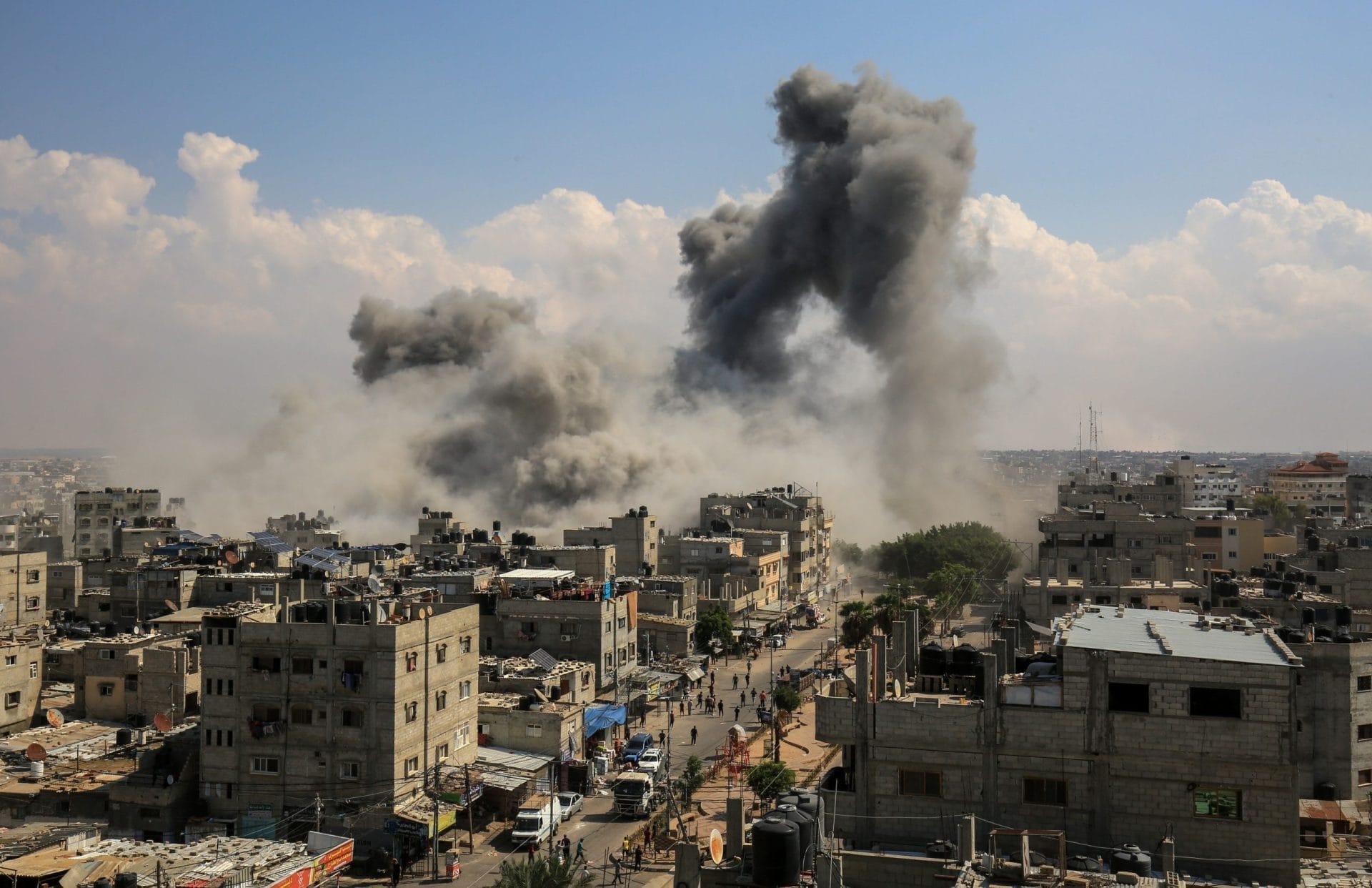 Smoke rises after Israeli air strikes in Gaza