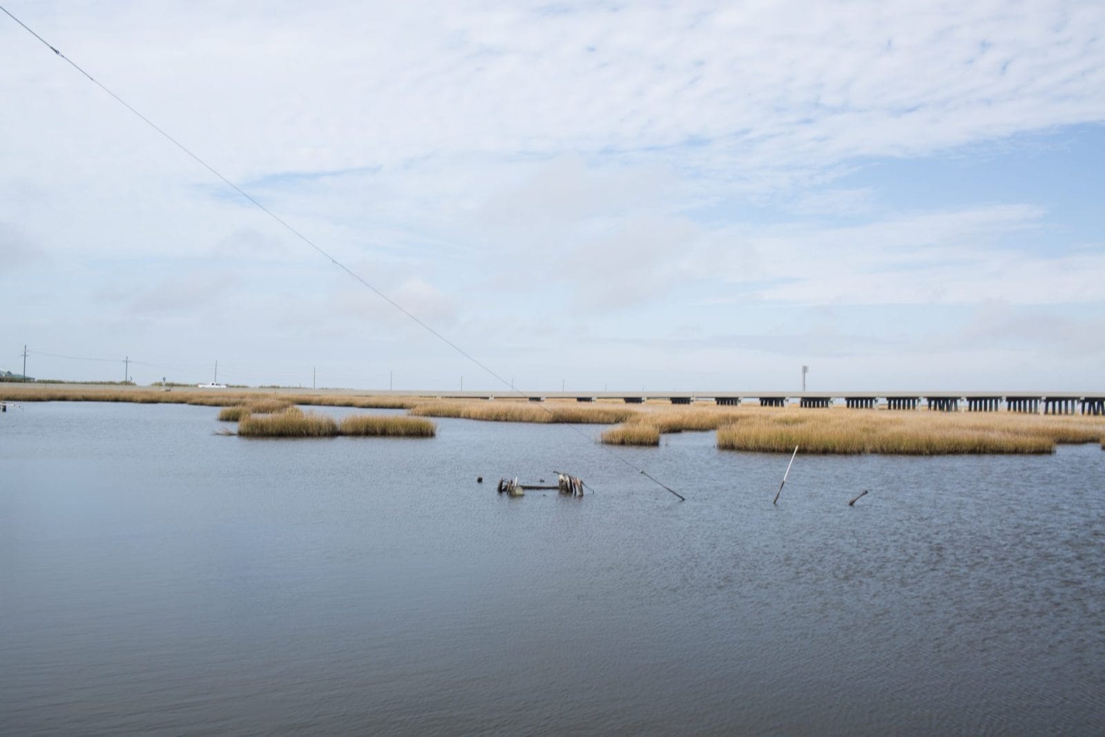photo of Louisiana coast like Isle de Jean Charles. Native group forced to relocate from Isle de Jean Charles along Louisiana coast