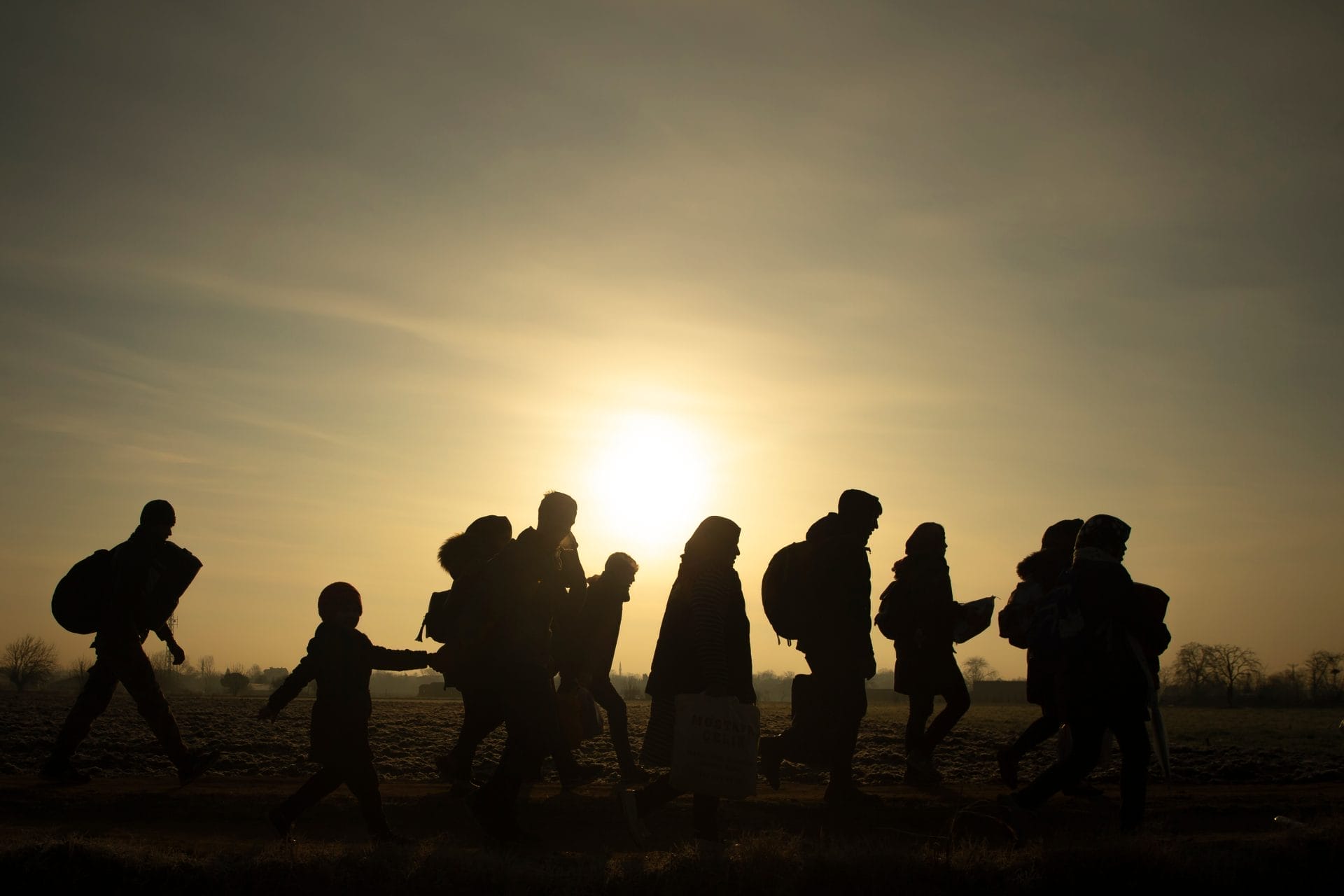 Migrants walking
