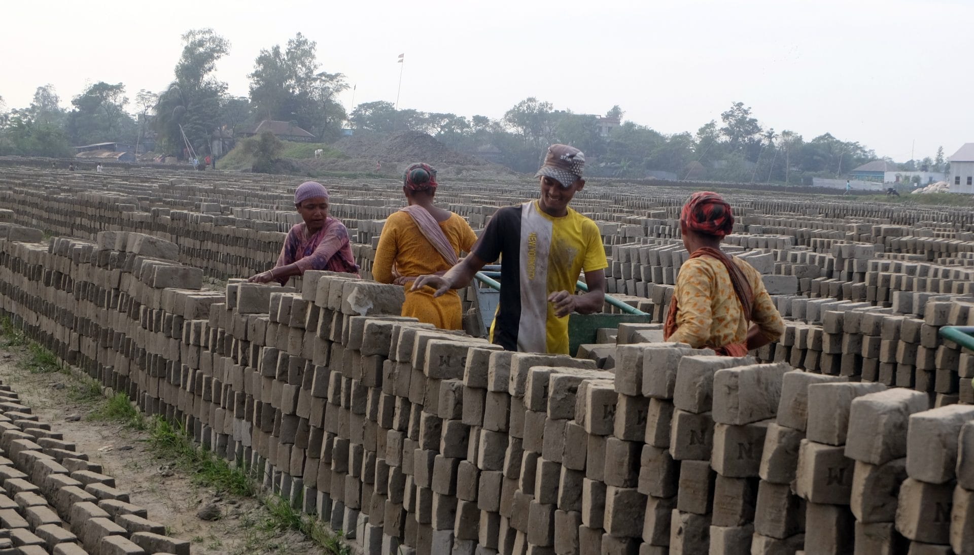 People working in brick field in Bangladesh