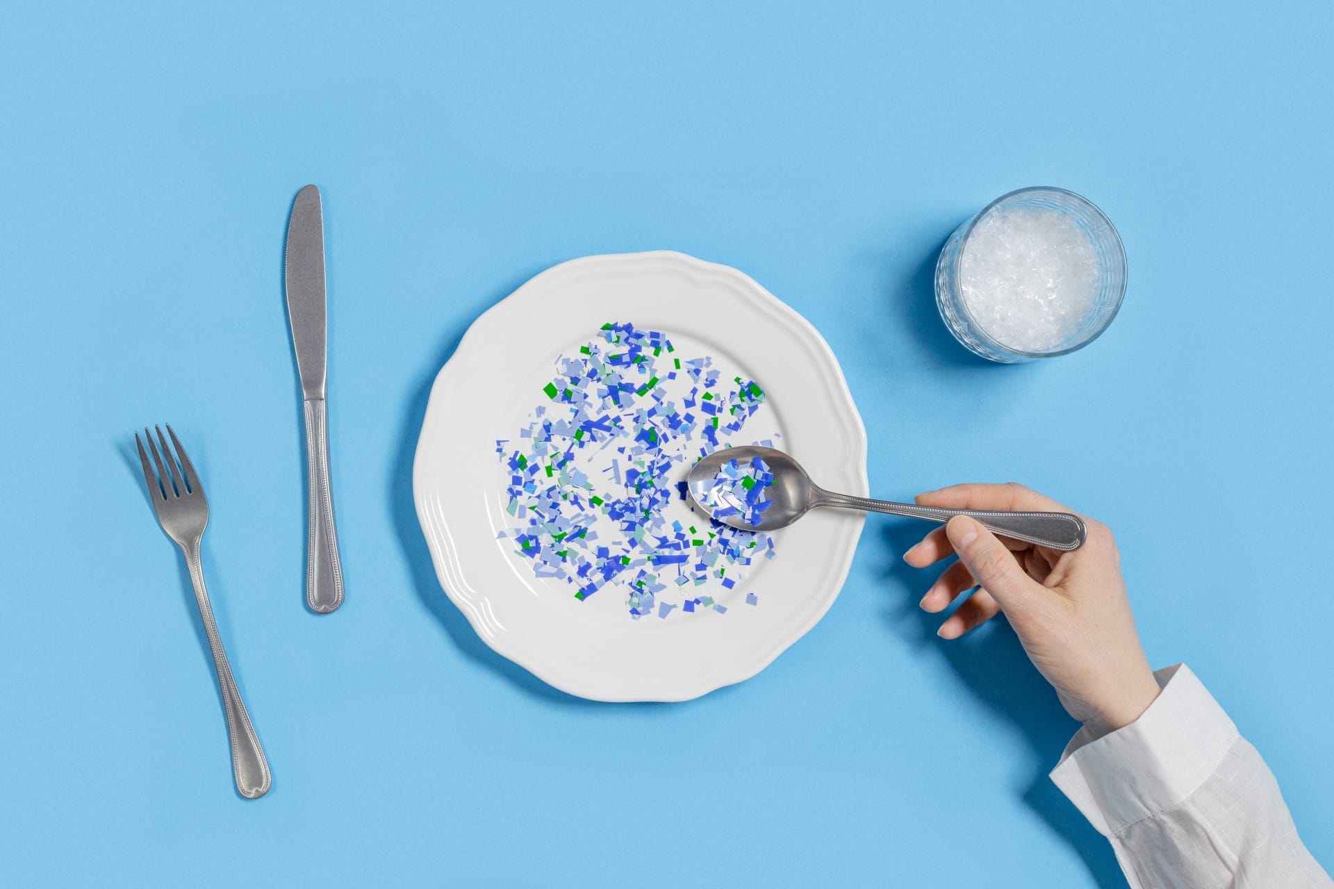 Microplastics on a plate