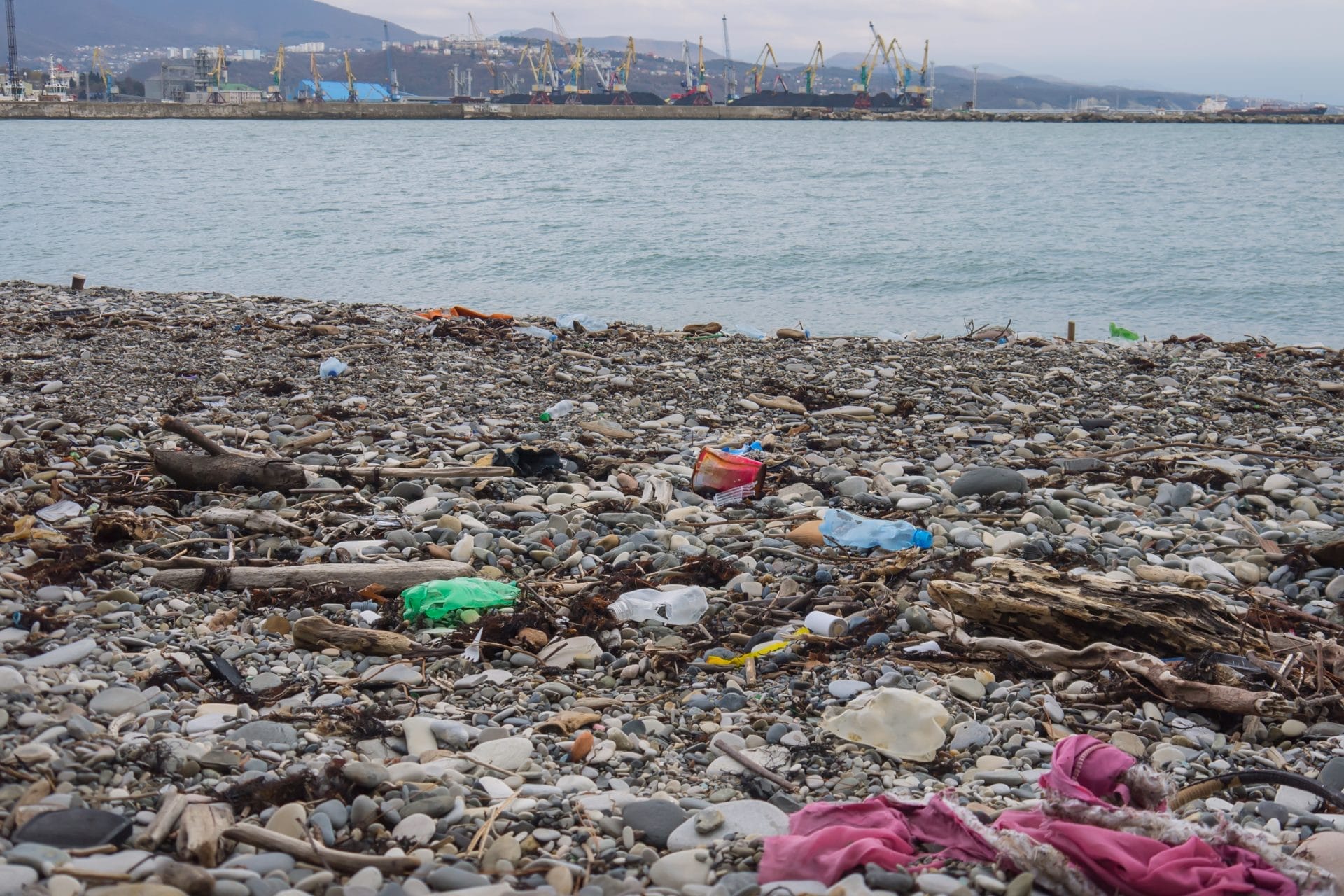 Garbage on beach