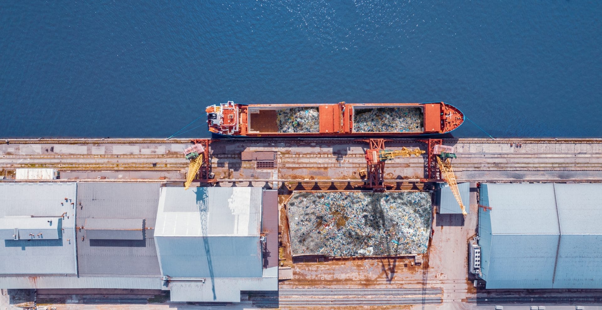 Cargo ship transports garbage