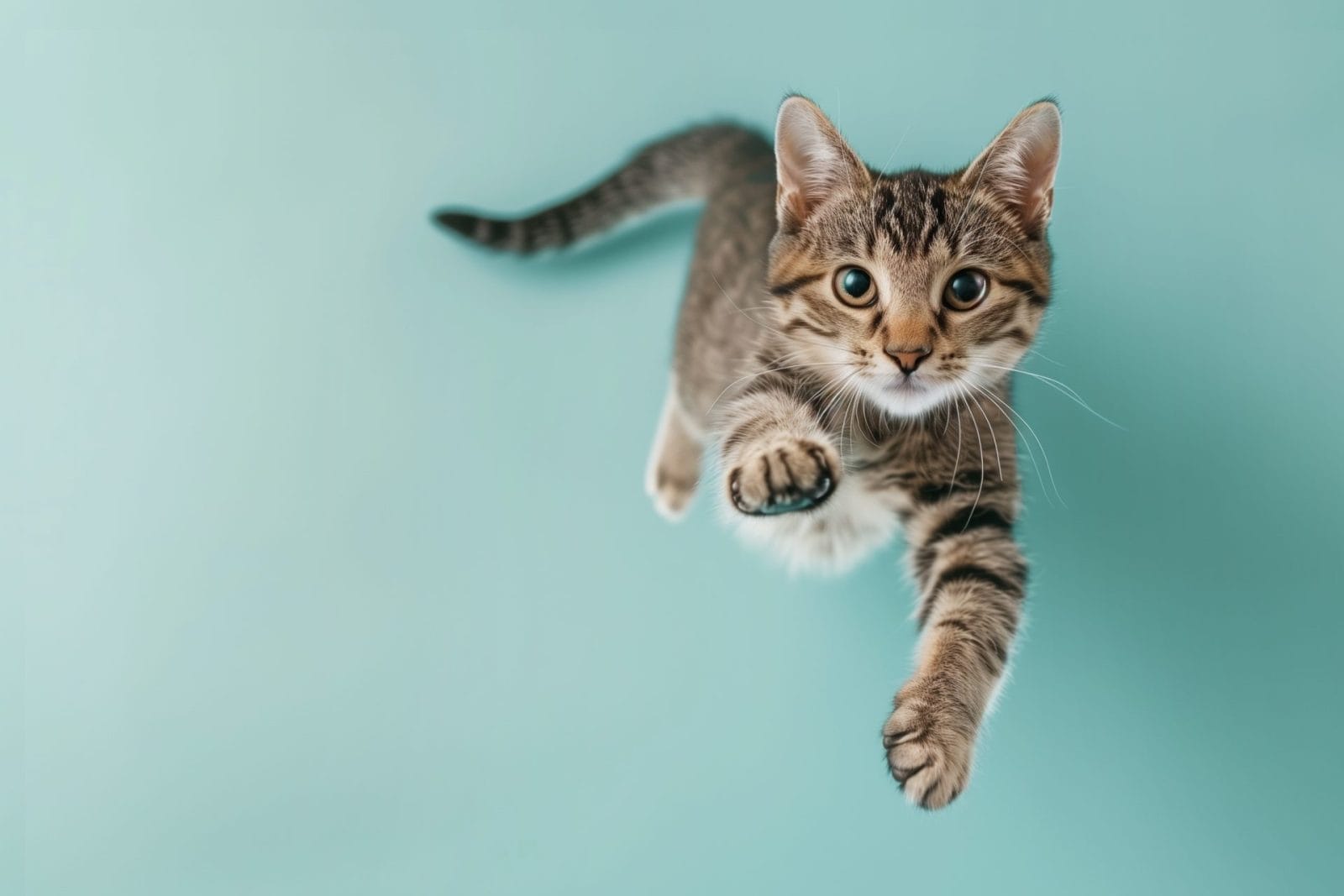 cat on blue background