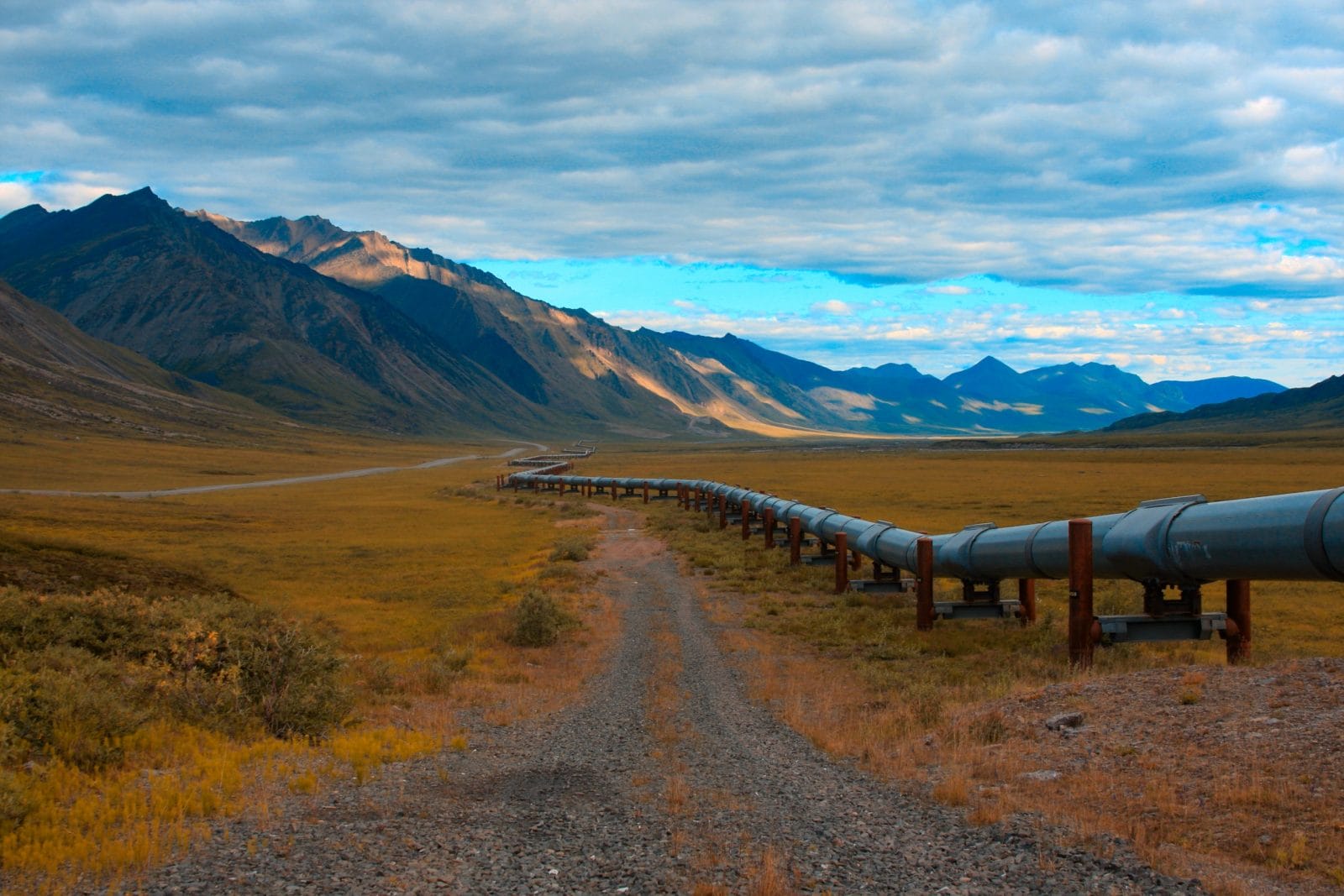 Trans-Alaskan oil pipeline in the north slope of alaska